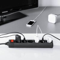 hama 6-fach Steckdosenleiste mit Schalter 1,4 m schwarz