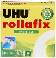 UHU rollafix INVISIBLE Klebefilm matt 19,0 mm x 33,0 m 1 Rolle