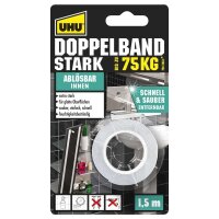 UHU STARK ABLÖSBAR 75KG Montageband 19,0 mm x 1,5 m,...