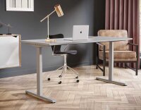 actiforce STEELFORCE 1050 elektrisch höhenverstellbares Schreibtischgestell silber ohne Tischplatte, T-Fuß-Gestell silber 115,0 - 175,0 x 75,0 cm