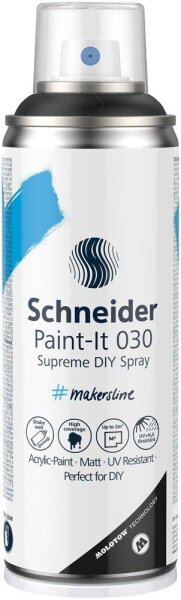 Schneider Paint-It 030 Supreme DIY Acrylspray Sprühfarbe schwarz, 1 St.