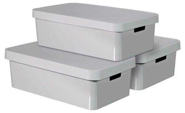 curver INFINITY Aufbewahrungsboxen-Set grau, 3 St.  ( 240681 )