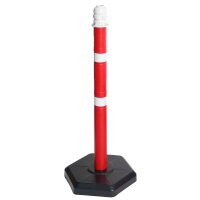 WIHEDÜ Absperrpfosten weiß/rot, 6 St.