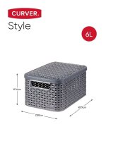 curver STYLE S Aufbewahrungsboxen anthrazit 29,1 x 19,8 x 14,2 cm, 3 St.