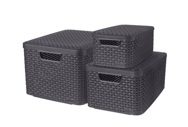 curver STYLE Aufbewahrungsboxen-Set anthrazit, 1 Set