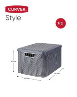 curver STYLE Aufbewahrungsboxen-Set anthrazit, 1 Set