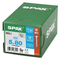 SPAX® Universalschrauben T20 Senkkopf BLANK A2 1197000500803 5 mm x 80 mm, 100 St.