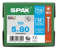 SPAX® Universalschrauben T20 Senkkopf BLANK A2 1197000500803 5 mm x 80 mm, 100 St.