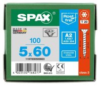 SPAX® Universalschrauben T20 Senkkopf BLANK A2 1197000500603 5 mm x 60 mm, 100 St.