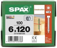 SPAX® Holzbauschrauben T30 Zylinderkopf WIROX 1211010601205 6 mm x 120 mm, 100 St.