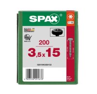 SPAX® Universalschrauben T15 Halbrundkopf BLAX 0201040350153 3,5 mm x 15 mm, 200 St.