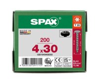 SPAX® Universalschrauben T20 Halbrundkopf BLAX 0201040400303 4 mm x 30 mm, 200 St.