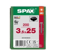 SPAX® Universalschrauben T15 Halbrundkopf BLAX 0201040350253 3,5 mm x 25 mm, 200 St.