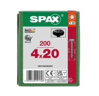 SPAX® Universalschrauben T20 Halbrundkopf BLAX 0201040400203 4 mm x 20 mm, 200 St.