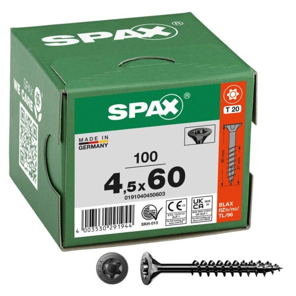 SPAX® Universalschrauben T20 Senkkopf BLAX 0191040450603 4,5 mm x 60 mm, 100 St.