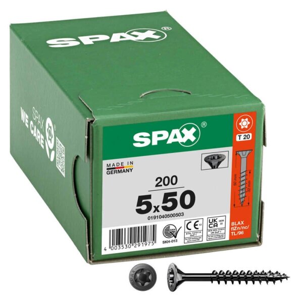 SPAX® Universalschrauben T20 Senkkopf BLAX 0191040500503 5 mm x 50 mm, 200 St.