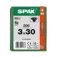 SPAX® Universalschrauben T10 Senkkopf BLAX 0191040300303 3 mm x 30 mm, 200 St.