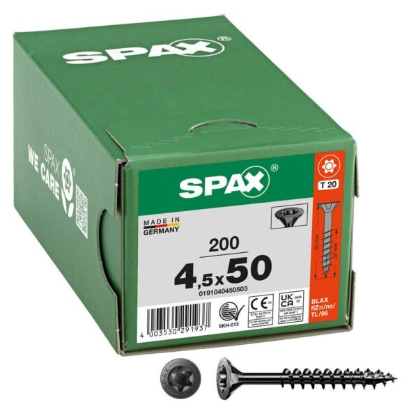 SPAX® Universalschrauben T20 Senkkopf BLAX 0191040450503 4,5 mm x 50 mm, 200 St.