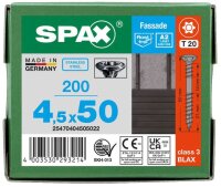 SPAX® Fassadenschrauben T20 Linsensenkkopf BLAX A2 25470404505022 4,5 mm x 50 mm, 100 St.