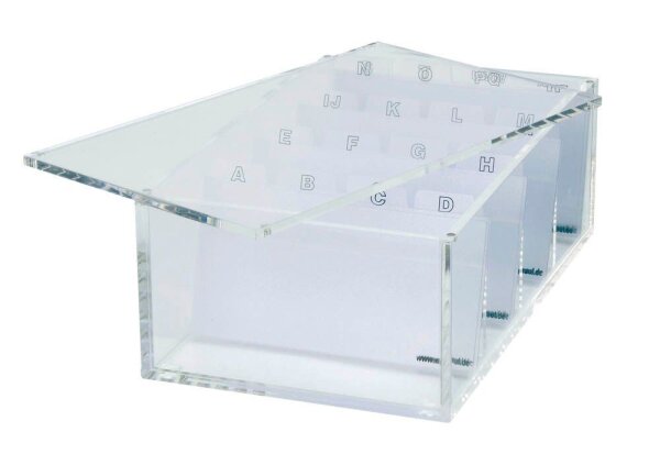 MAUL Visitenkartenbox glasklar, für 400