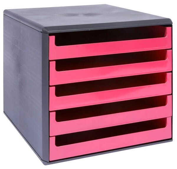 M&M Schubladenbox  sunset-red 30057660, DIN A4 mit 5 Schubladen, 1 St.