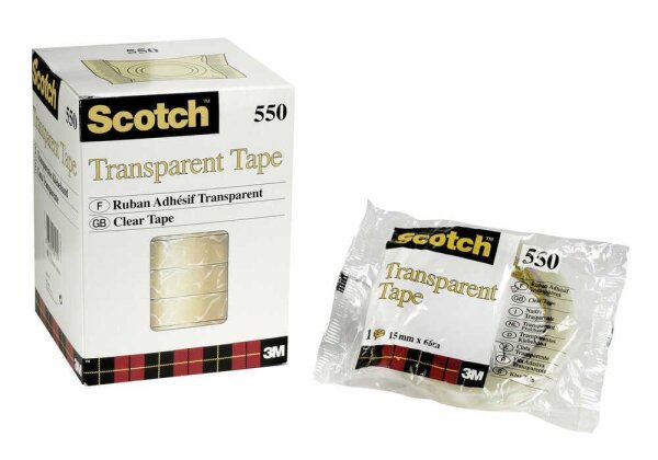 Scotch 550 Klebefilm transparent 15,0 mm x 66,0 m 10 Rollen