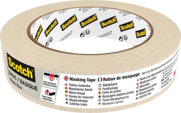 Scotch BASIC Kreppband beige 24,0 mm x 50,0 m 1 Rolle