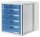 HAN Schubladenbox  blau-transparent 1450-64D, DIN A4 mit 5 Schubladen, 1 St.