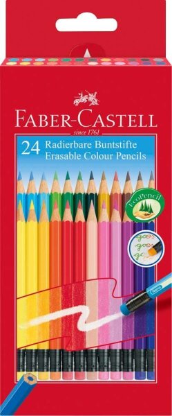 FABER-CASTELL Classic Colours Radierbare Buntstifte farbsortiert, 1 St.