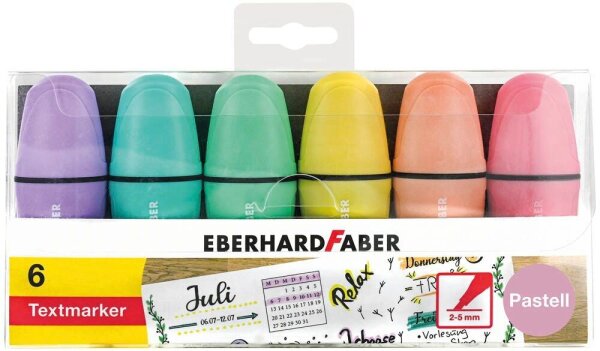 EBERHARD FABER pastell Mini Textmarker farbsortiert, 6 St.