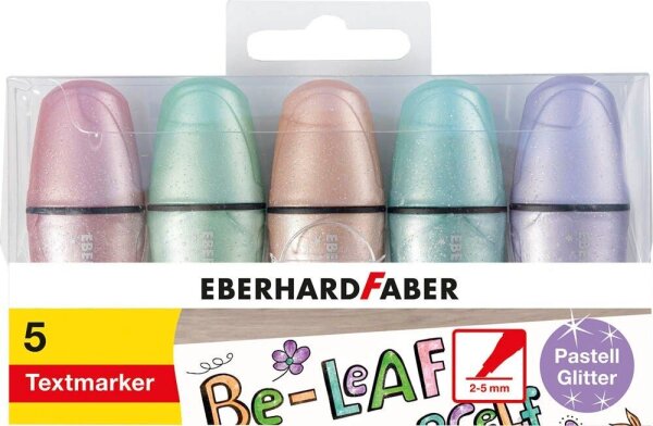EBERHARD FABER Glitzer pastell Mini Textmarker farbsortiert, 5 St.  ( 551409 )