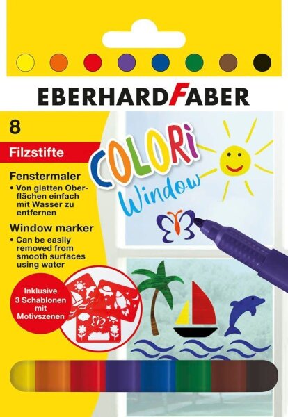 EBERHARD FABER COLORi Fenstermalfarben farbsortiert 8 St.
