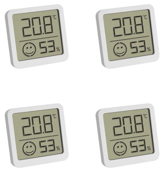 TFA® 4er-Set Thermo-Hygrometer weiß, 4 St.