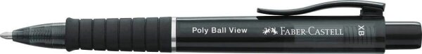 FABER-CASTELL Kugelschreiber Poly Ball View schwarz/transparent, Schreibfarbe: blau, 1 St.