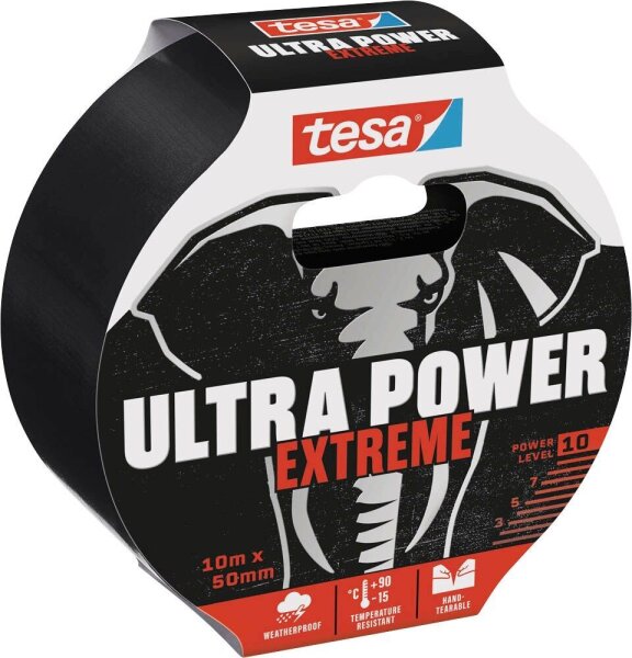tesa tesa® ULTRA POWER Extreme Gewebeband schwarz 50,0 mm x 10,0 m 1 Rolle