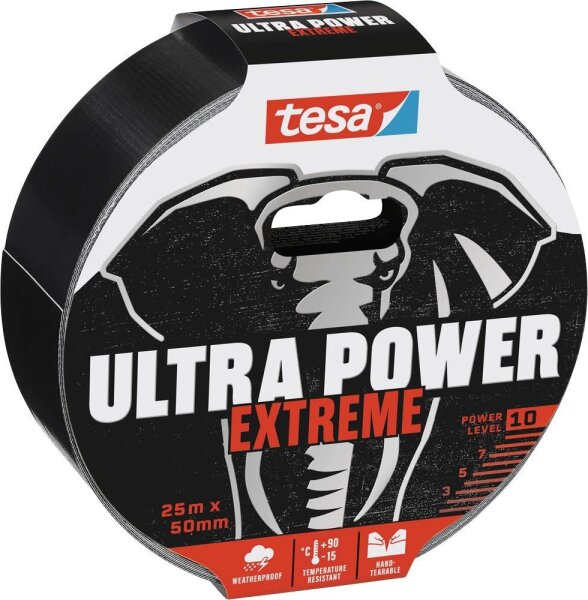 tesa tesa® ULTRA POWER Extreme Gewebeband schwarz 50,0 mm x 25,0 m 1 Rolle