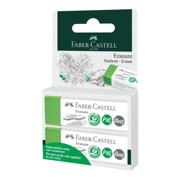 FABER-CASTELL Radiergummis Erasure grün, 2 St.