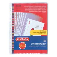 herlitz Prospekthüllen DIN A4 glasklar glatt 0,09...
