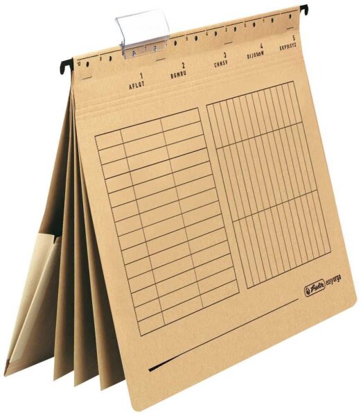 herlitz Hängehefter Karton natronbraun DIN A4 4x kaufmännische Heftung, 5 St.