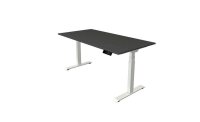 Kerkmann Move 1 stable elektrisch höhenverstellbarer Schreibtisch anthrazit rechteckig, T-Fuß-Gestell weiß 160,0 x 80,0 cm