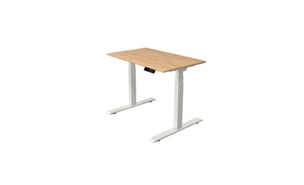 Kerkmann Move 1 stable elektrisch höhenverstellbarer Schreibtisch eiche hell rechteckig, T-Fuß-Gestell weiß 100,0 x 60,0 cm