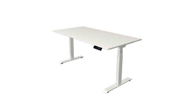 Kerkmann Move 1 stable elektrisch höhenverstellbarer Schreibtisch weiß rechteckig, T-Fuß-Gestell weiß 160,0 x 80,0 cm