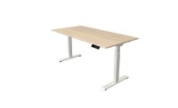 Kerkmann Move 1 stable elektrisch höhenverstellbarer Schreibtisch ahorn rechteckig, T-Fuß-Gestell weiß 160,0 x 80,0 cm