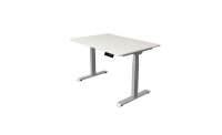 Kerkmann Move 1 stable elektrisch höhenverstellbarer Schreibtisch weiß rechteckig, T-Fuß-Gestell silber 120,0 x 80,0 cm