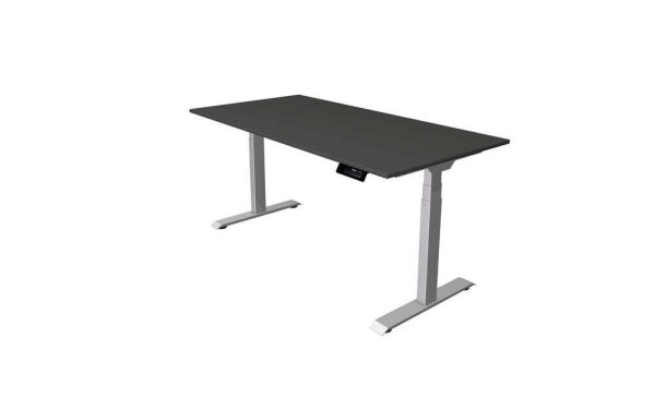 Kerkmann Move 1 stable elektrisch höhenverstellbarer Schreibtisch anthrazit rechteckig, T-Fuß-Gestell silber 160,0 x 80,0 cm