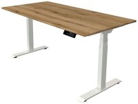 Kerkmann Move 1 stable elektrisch höhenverstellbarer Schreibtisch asteiche rechteckig, T-Fuß-Gestell weiß 160,0 x 80,0 cm