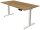 Kerkmann Move 1 stable elektrisch höhenverstellbarer Schreibtisch asteiche rechteckig, T-Fuß-Gestell weiß 160,0 x 80,0 cm