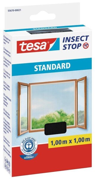 tesa Fliegengitter Insect Stop Standard anthrazit 1,0 x 1,0 m