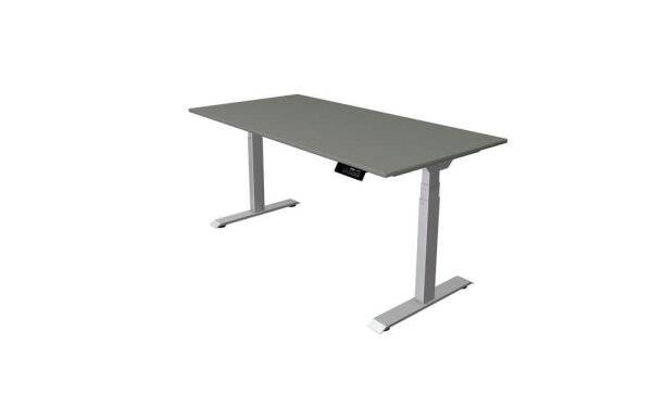 Kerkmann Move 1 stable elektrisch höhenverstellbarer Schreibtisch grafit rechteckig, T-Fuß-Gestell silber 160,0 x 80,0 cm