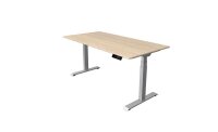 Kerkmann Move 1 stable elektrisch höhenverstellbarer Schreibtisch ahorn rechteckig, T-Fuß-Gestell silber 160,0 x 80,0 cm